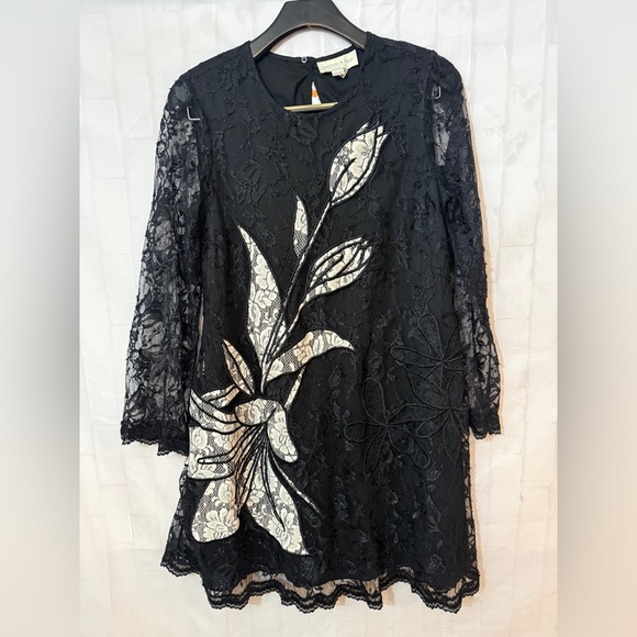 Sachin + Babi Black and White Floral Lace Dress - Picture 2 of 8